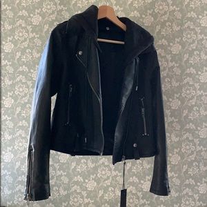 Blank NYC Hooded Leather Jacket
